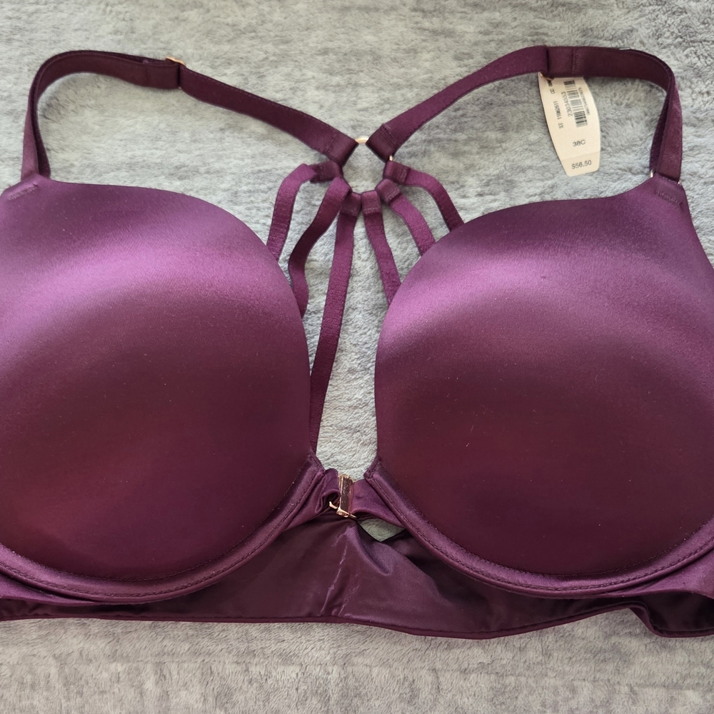 Victoria's Secret Strappy Plunge Bra in Deep Plum